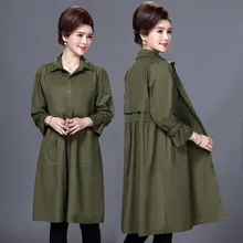 New fashion Autumn Winter Overcoat Women Long Army green Outwear Brief Loose Solid Turn-Down Collar Trench Femme New fashion Autumn Winter Overcoat Women Long Army green Outwear Brief Loose Solid Turn-Down Collar Trench Femme