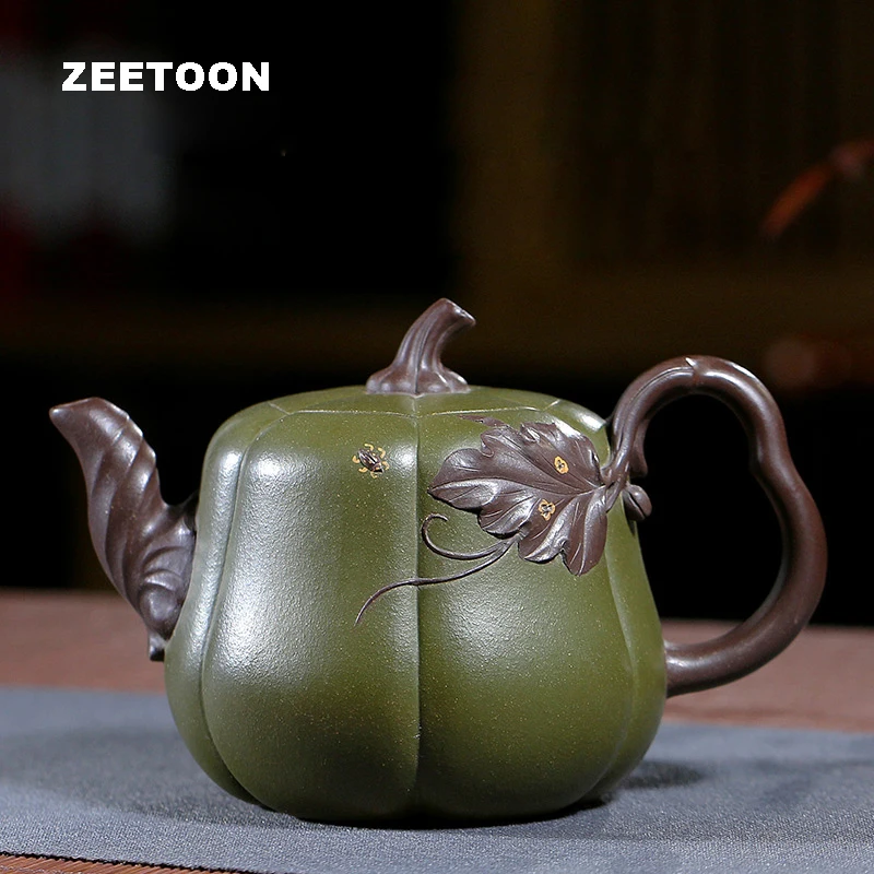 370ml Authentic Yixing Teapot Master Handmade Pumpkin Pot Chinese