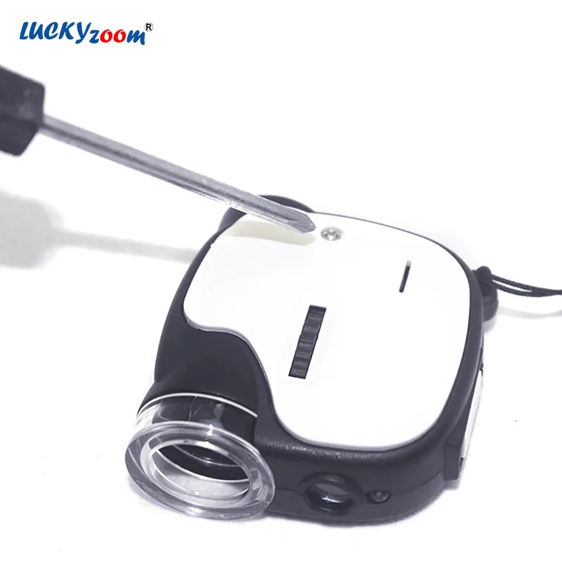 Миниатюрный микроскоп Luckyzoom 55X светодиодные УФ лампы лупа с подсветкой ручная