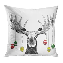 Персонализированные Наволочки забавные рождественские Moose