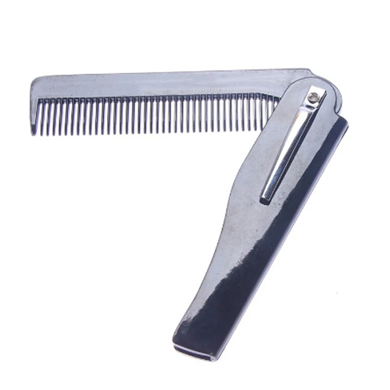 1pc Folding Beard Comb Hairdressing Beauty Tools For Men Women Beard Styling Comb Black