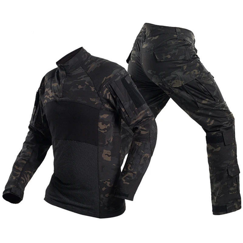 

Military Paintball Suits t shirt and Pants Men outdoor sprots Tactical Uniforms Camouflage Airsoft Combat Special Force