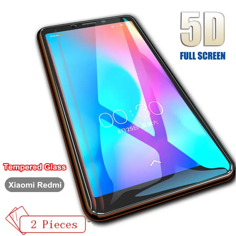 

2Pcs 5D Tempered Glass For Xiaomi Redmi 7 7A 6 6A 5A Redmi Note 4 4X 5 6 7 Pro Global Full Screen Cover Protector Toughened Film