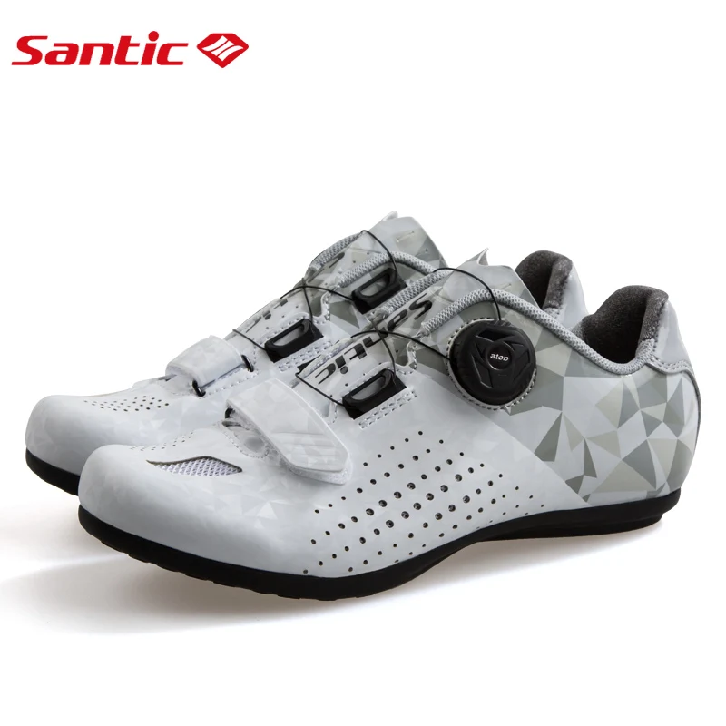 Santic nuevos zapatos de ciclismo de carretera para mujer todo terreno sin bloqueo transpirable zapato de bicicleta de montaña ocio bicicleta de carretera zapatos planos 36-39