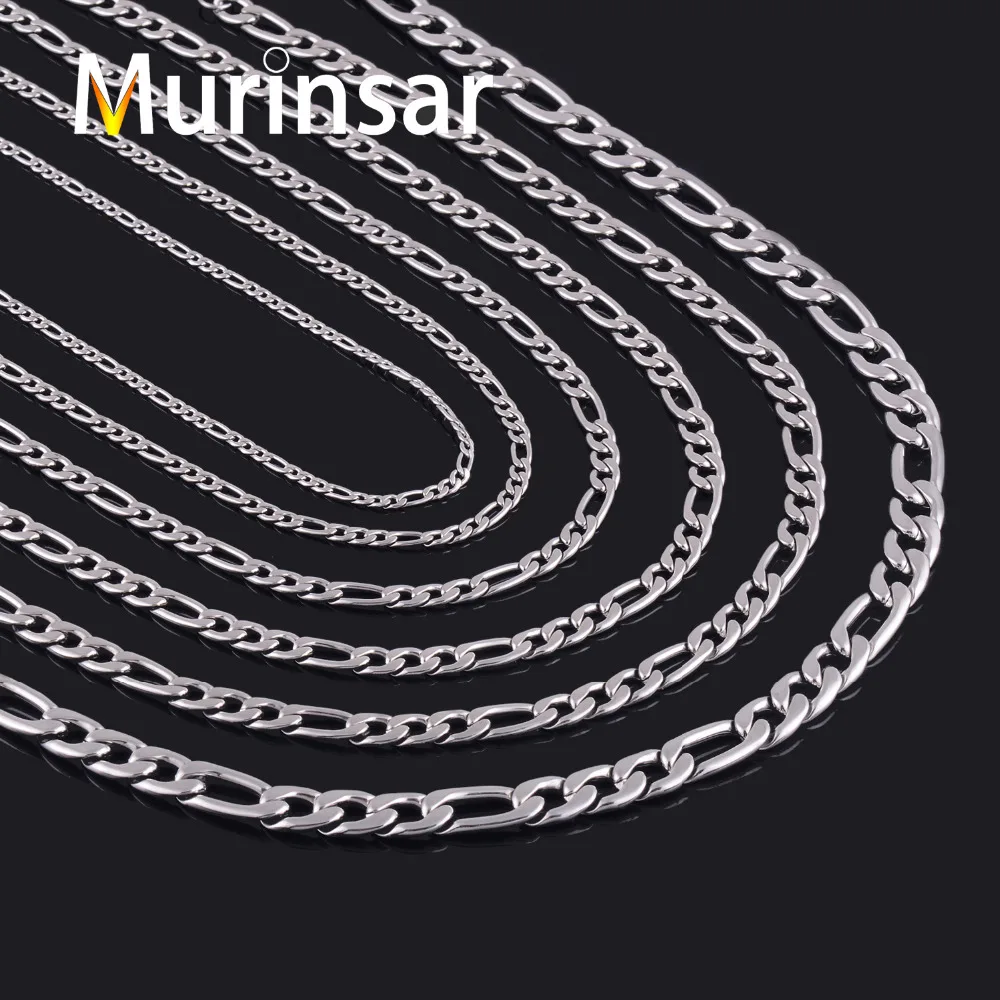 

Width 3/4/5/6/7/9/11mm Stainless Steel Figaro Chain High Quality Link Necklace Chain Stainless Steel Men Jewelry Wholesale