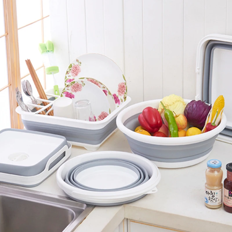 Foldable Storage Box Can Be Drain Tableware Organizador Bowl Shelf Foldable Storage Box Can Be Drain Tableware Organizador Bowl Shelf Dish Rack Kitchen Accessories Food Container Useful Tool In Bags Baskets From Home