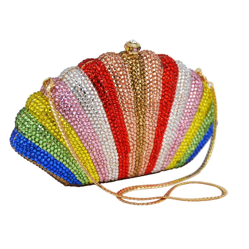 Stylish Colorful Diamond Evening Bag Pochette Soiree Women Sac Rainbow Ladies Day font b Clutches b