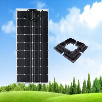 

12V 100W solar panel Semi Flexible mono solar panel with 4pcs corner brackets easy installation car and boat