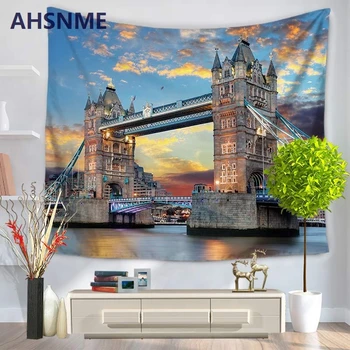 

AHSNME London Bridge home decor tapestry Modern city view printing tapestry beach towel Home textiles blanket 150x200cm