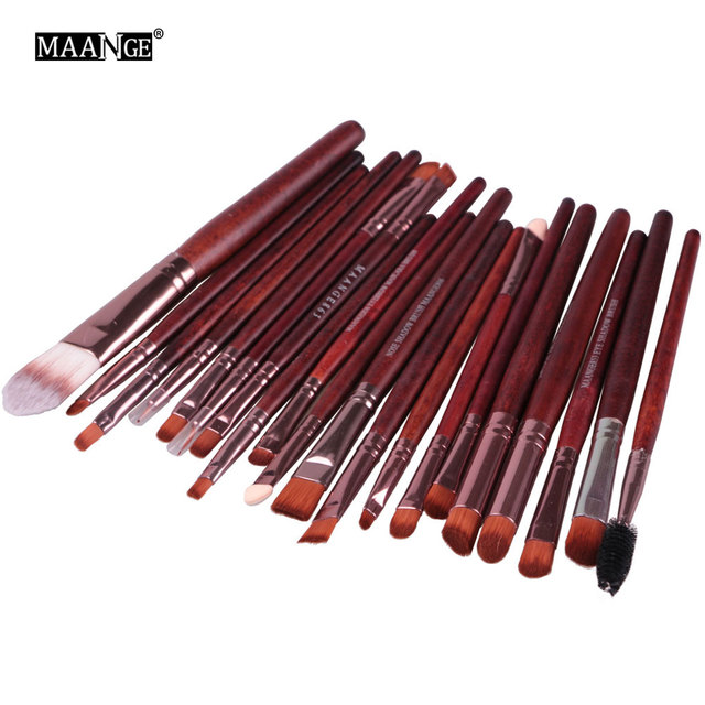 15/20pcs Makeup Brushes Set Foundation Powder Blush Eye Shadow Brow Blending Wood handle Make Up Brush Kit Cosmetics Tool