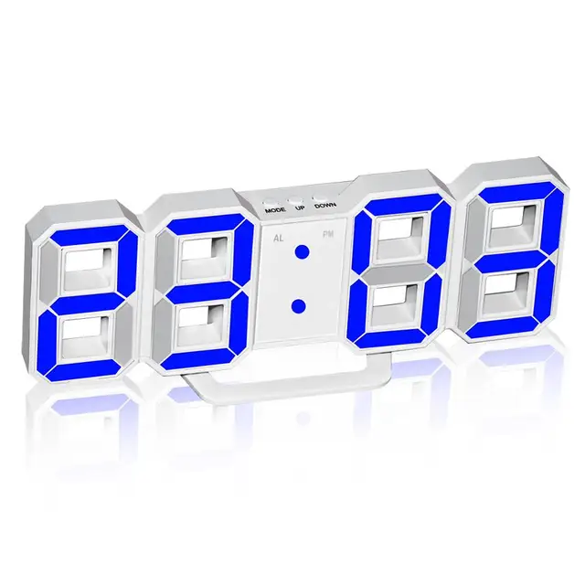 LED Digital Alarm Clock Wall Clock 3D Large Numbers for Vision Impaired