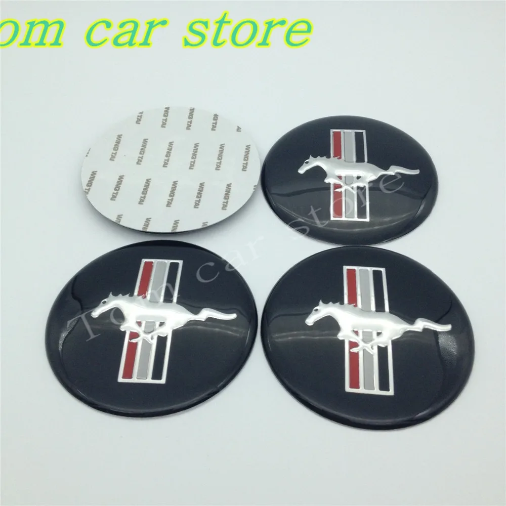 4pcs/lot Car styling 65mm Mustang Running Horse Emblem Wheel Center Hub Cap Resin Badge wheel Decal Sticker accessories |