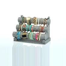 2016 Free Shipping New and High Quality 3 Tier Bracelet Chain Watch Rack Jewelry Organizer Hard Display Stand Holder