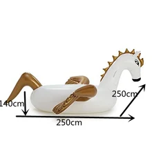 5pcs/lot 250cm 98 inch Giant Inflatable Rainbow Unicorn Water Pool Floats White Pegasus Float Swimming Air Mattress Bed