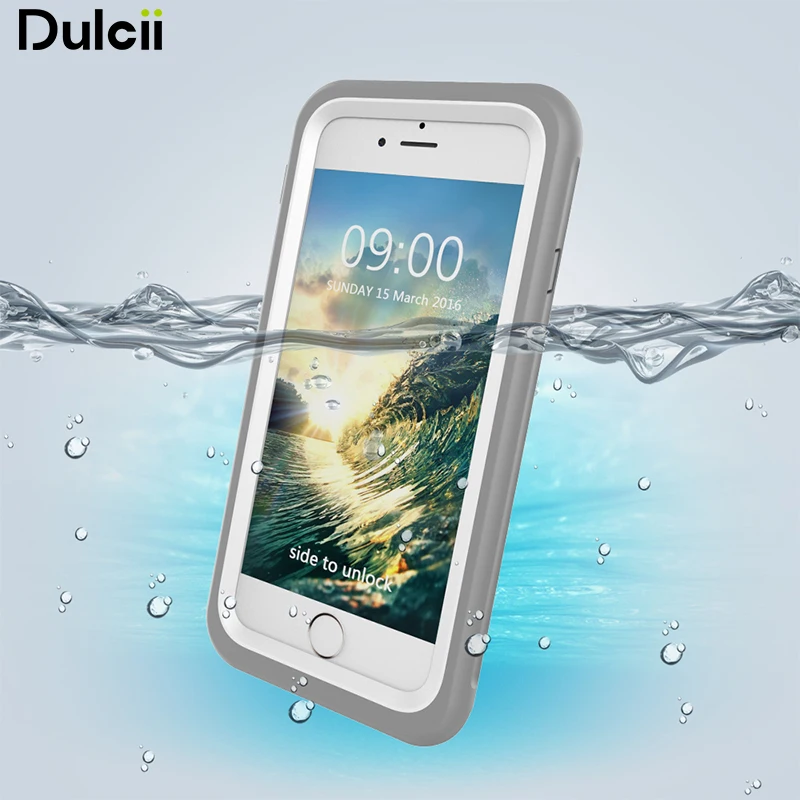 Dulcii For iPhone 7 Waterproof Phone Case Fingerprint Identification IP68 Waterproof Case Cover