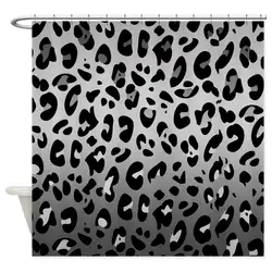 Серебряный черный леопардовый узор занавеска для душа декоративная ткань занавеска для душа Товары для ванной комнаты декор с крючками