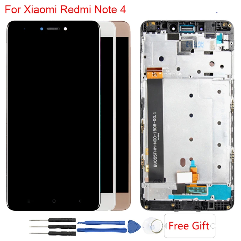 Продажа Дисплей для Xiaomi Redmi Note 4 ЖК дисплей с рамкой сенсорный экран дисплей на Redmi Note 4 MTK Helio X20 ЖК дисплей в сборе