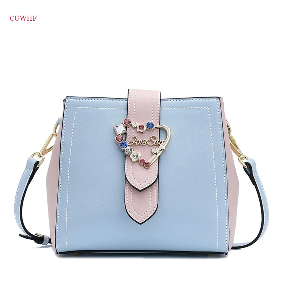 

CUWHGF Autumn and winter new Women Shoulder Bags Fashion Shoulder Bag Women Contrast diamond Crossbody Bucket bag Lady bags