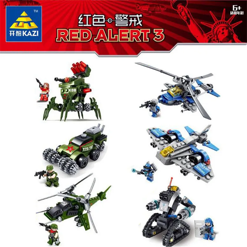 

Kazi Red Alert 81018 Building Blocks World War II Children Educational Blocks Toys Diy Military Tanks satr war Birthday Gift Toy