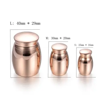 

IJU004 Engravable Blank Stainless Steel Small Rose Gold Color Memorial Urn Ashes Holder Cremation Ashes Mini Urn for Keepsake
