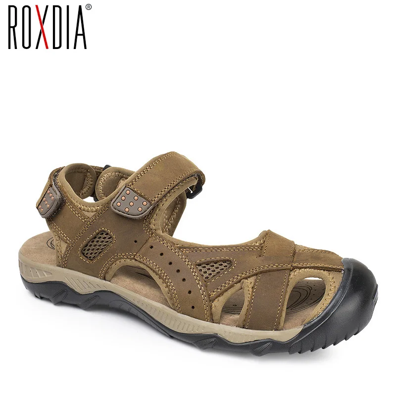 Roxdia Plus Size 39 48 Genuine Cow Leather Men Sandals Summer For Mens Gladiator Sandal Fashion Male Beach Shoes Rxm047 huismerk kopen in de aanbieding