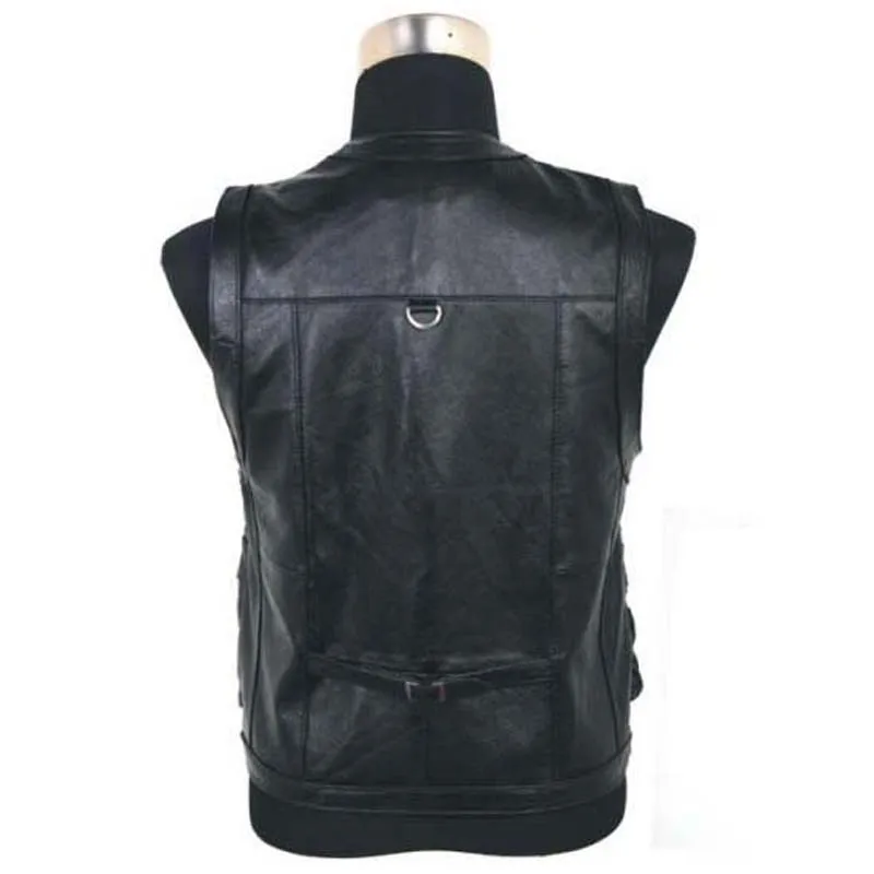 Sleeveless Genuine Leather Jacket Men Casual Vest With Many Pockets Brown Black Waistcoat Outdoor Windproof Motorcycle Vest 6XL Sleeveless Genuine Leather Jacket Men Casual Vest With Many Pockets Brown Black Waistcoat Outdoor Windproof Motorcycle Vest 6XL