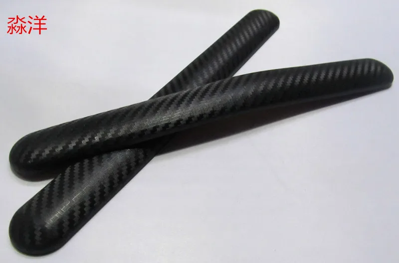 

4Pcs 3D carbon fiber Soft Plastic Decorative Trim Car Bumper Guard Front Or Back Stickers Protector Streamline
