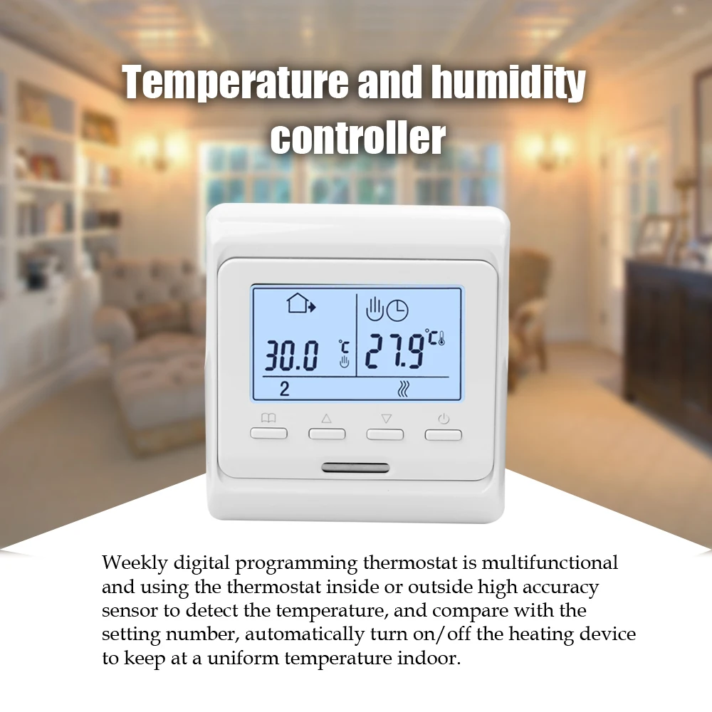 Цифровой Интеллектуальный регулятор температуры Метеостанция термостат терморегулятор Программирование сенсорный экран