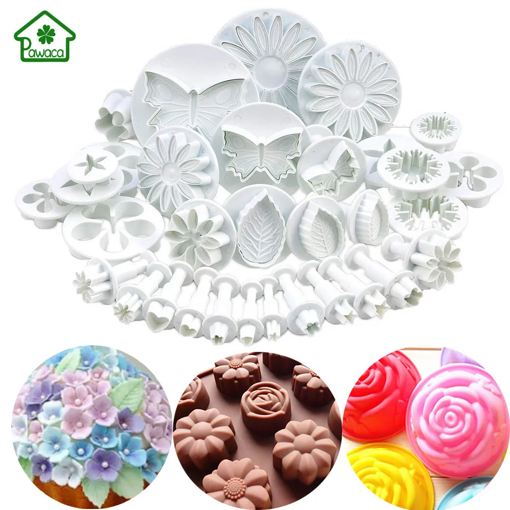 

33Pcs/Set Fondant Cookie Cake Cutter Ejector Stamp Plunger Cutters Embossed Mold Moulds DIY Kitchen Baking Cake Decorating Tools