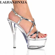 Сексуальная танцевальная обувь laijianjinxia Для женщин Свадебная вечеринка Танцы обувь для похода в ночной клуб; обувь на высоком каблуке 15 см туфли на толстом каблуке; Босоножки на платформе туфли для танцев на шесте
