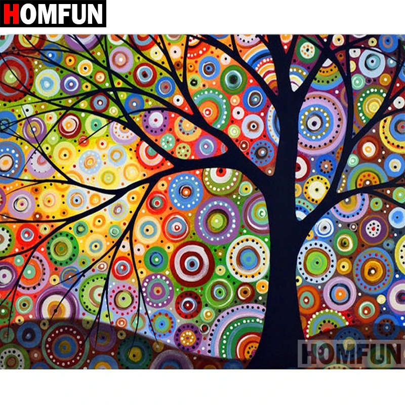 

HOMFUN 5D DIY Diamond Painting Full Square/Round Drill "Cartoon tree" 3D Embroidery Cross Stitch gift Home Decor A06009