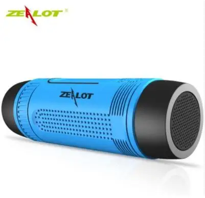 Zealot S1 Bluetooth динамик открытый велосипед портативный сабвуфер бас беспроводной динамик s power Bank+ светодиодный свет+ крепление на велосипед+ карабин - Цвет: Синий