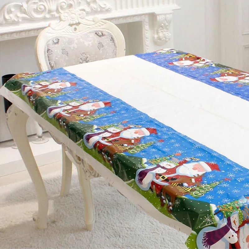 Merry Christmas Rectangular Tablecloth Kitchen Dining Table Covers Christmas Decorations for