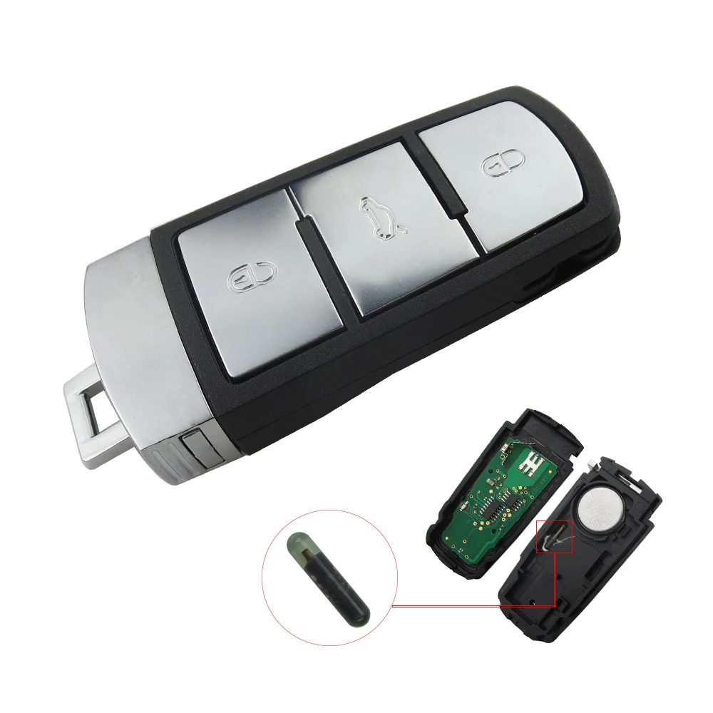 Okeytech 3 кнопки дистанционного ключа 3C0 959 752 BA для VW Magotan Passat CC 2005 2006 2007 2008 2009 2010 433Mhzc с ID48 чипом