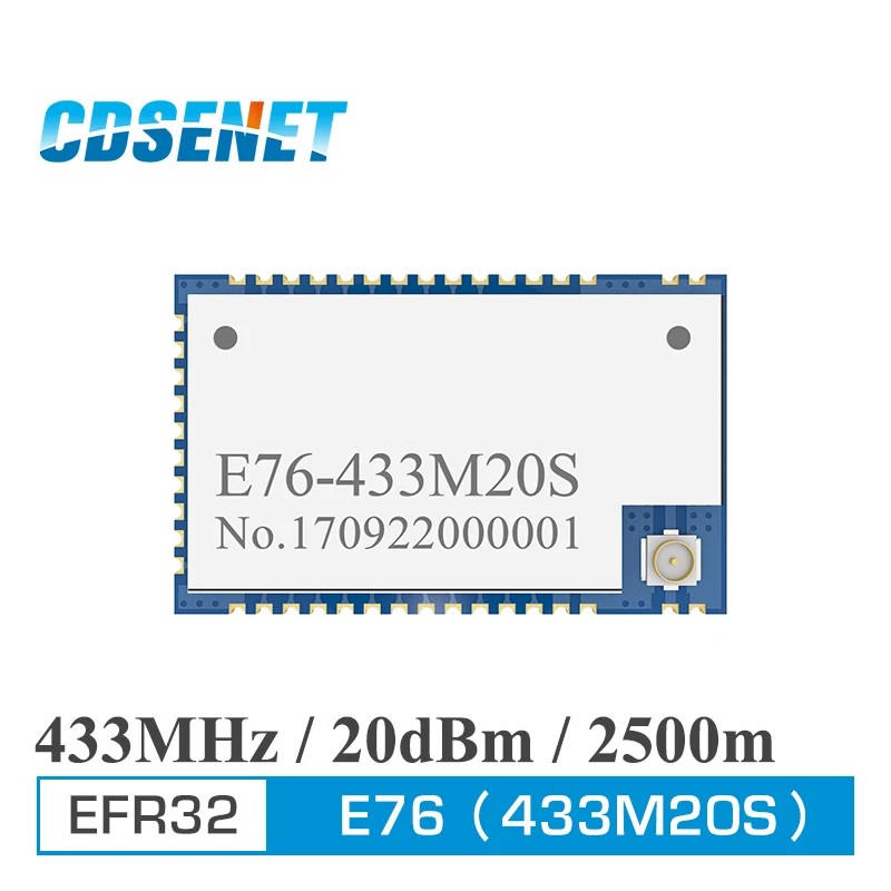 

EFR32 433MHz 100mW SMD Wireless Transceiver E76-433M20S Long Range 20dBm SOC ARM 433 MHz Transmitter Receiver rf Module