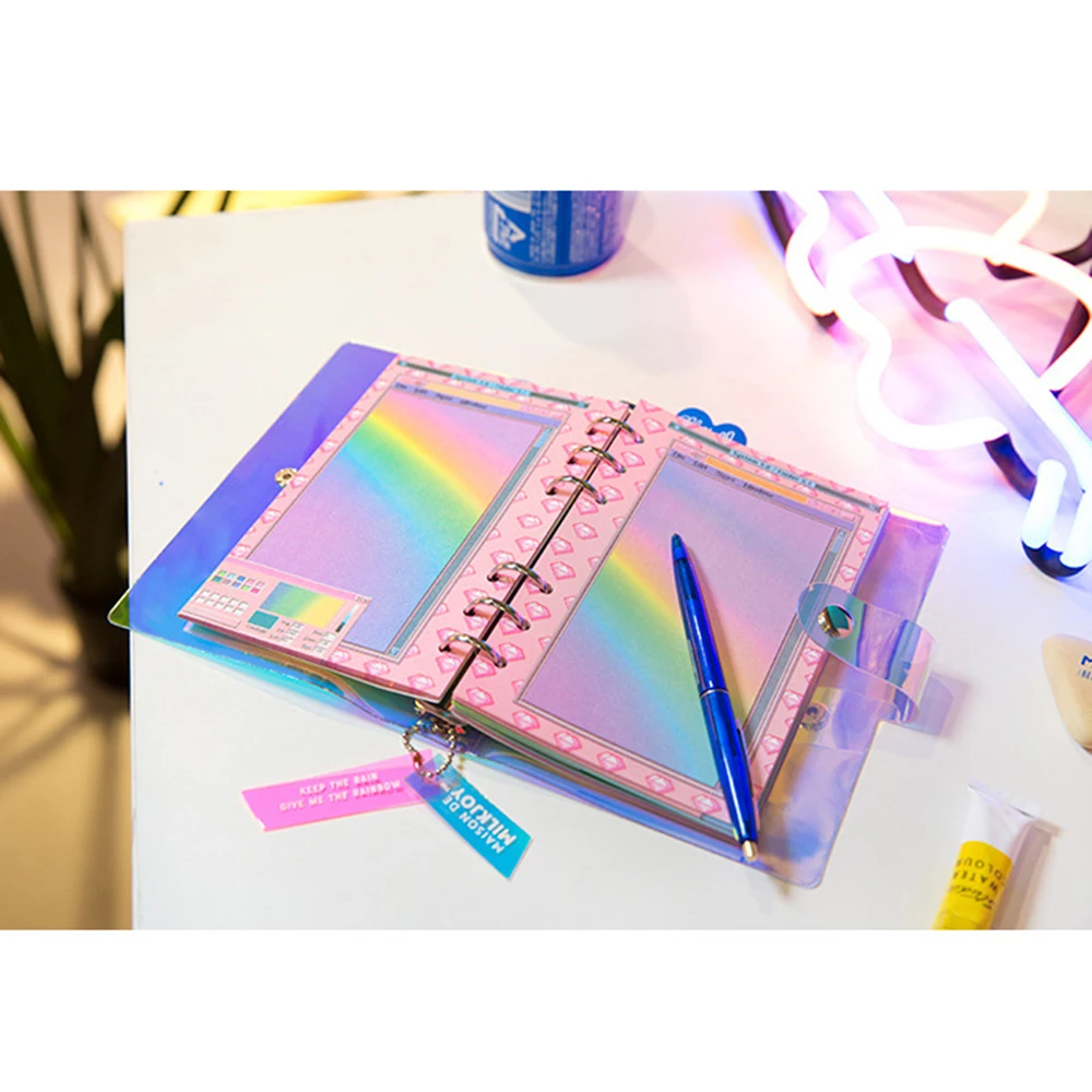 

Transparent colorful schedule travel colorful book efficiency manual record DIYTnotebook diary