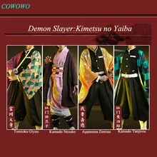 Аниме! Demon Slayer: Kimetsu no Yaiba Kamado Tanjirou Agatsuma Zenitsu Tomioka Giyuu Kamado Nezuko кимоно униформа косплей костюм