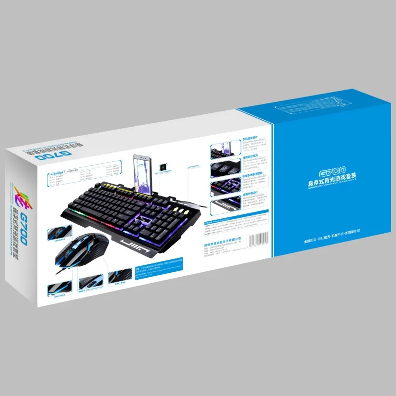 USB Проводная игровая клавиатура и мышь набор rgb подсветка клавиатура мышь комбо для ПК компьютер Мобильная клавиатура геймер белая клавиатура