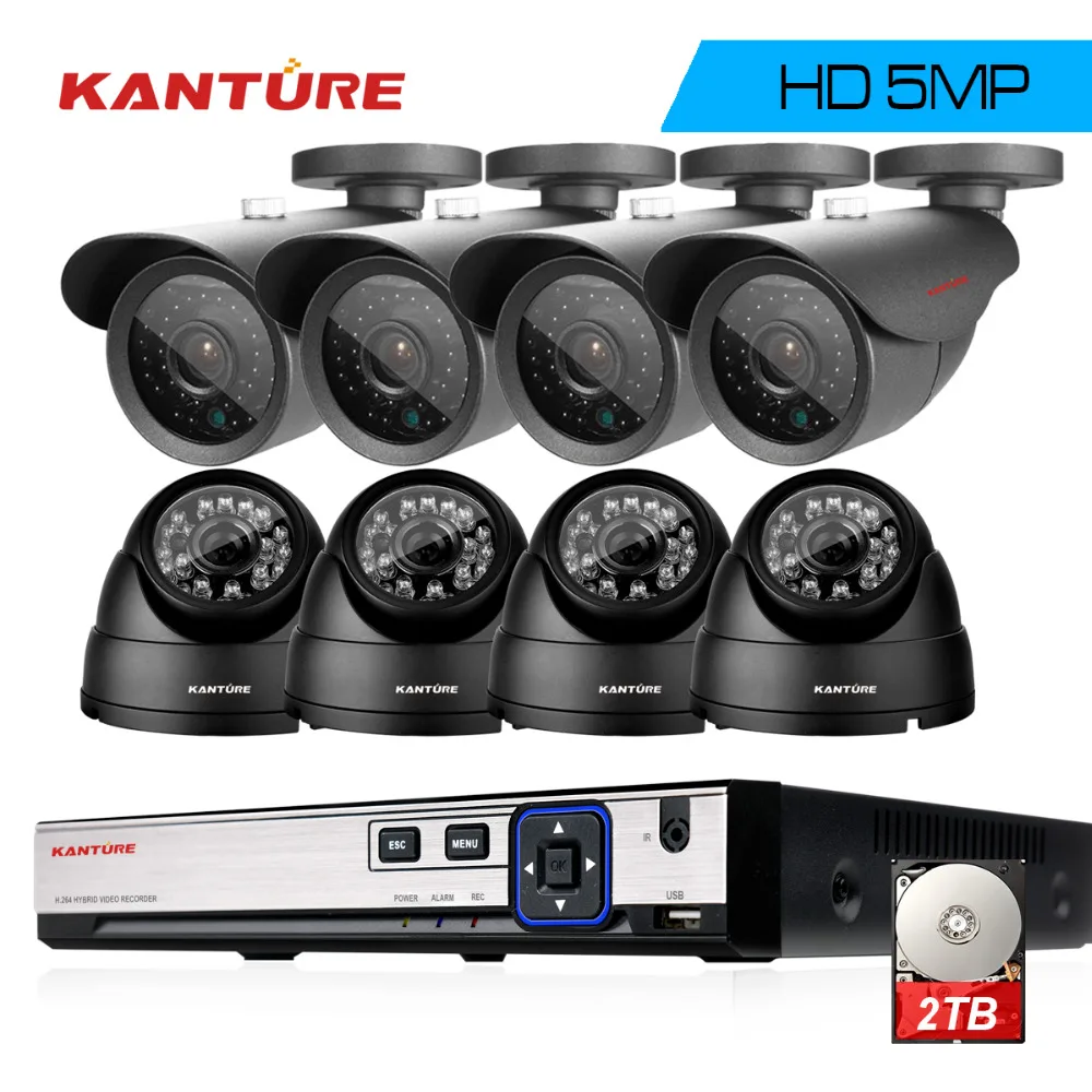 

8CH 5MP CCTV AHD DVR System HD 5MP Indoor Outdoor IP66 Security Camera IR Night Vision 8ch Video Security Surveillance set P2P