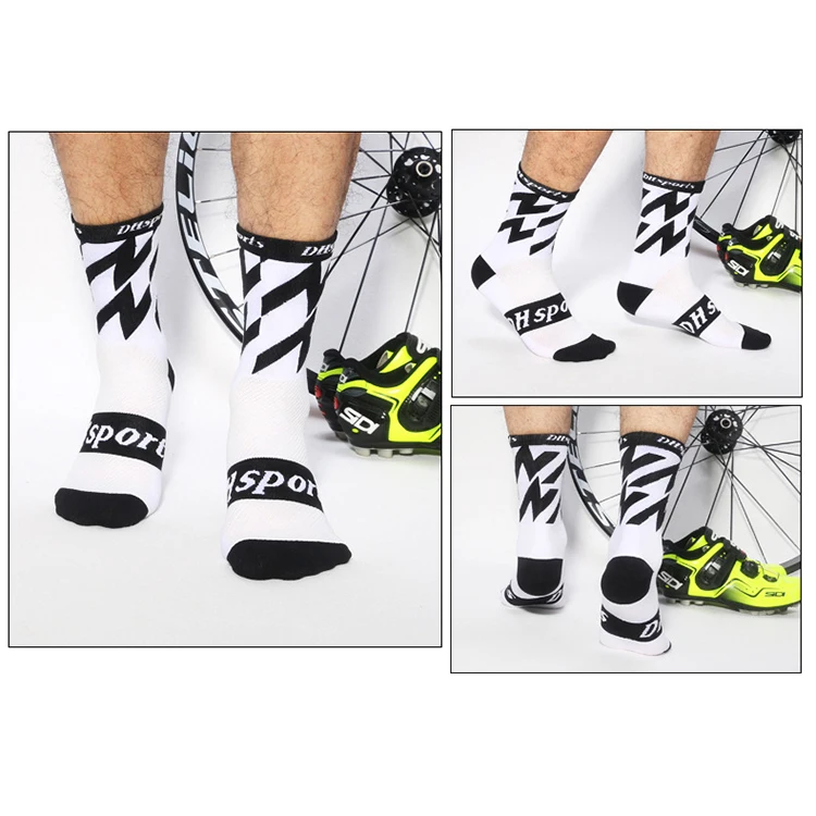 Спортивные носки для мотоциклов, дышащие, впитывающие влагу, лыжные, беговые, баскетбольные, футбольные, велосипедные носки - Цвет: QTWZ03W