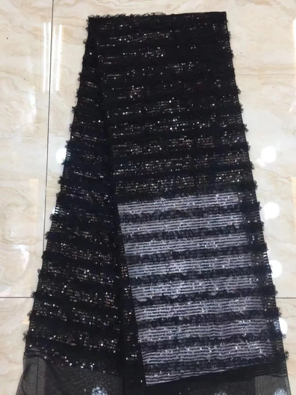 

French lace fabric 5yds/pce dhl black sequins net fabrics women gorgeous luxury bright party event asoebi wedding dresses 2019