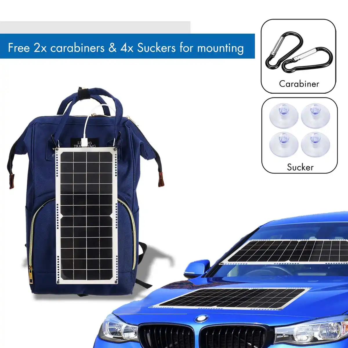 LEORY 20 Вт 14 в 1.5A солнечная панель ячеек пластина гибкое солнечное зарядное устройство для автомобильного аккумулятора с 10A 20A 30A контроллер солнечного заряда