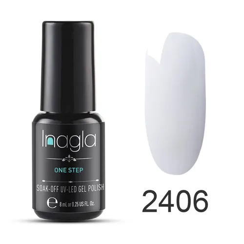 Inagla 8 мл УФ-гель для ногтей чистый цвет долговечный светодиодный Гель-лак лампа гель без верхней основы впитывающийся Органический Гель-лак - Цвет: 2406