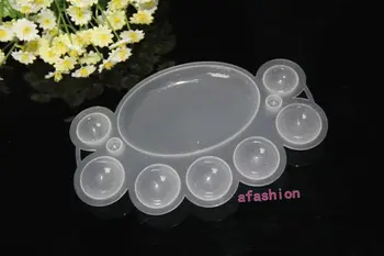 

5pcs Nail Art Care Palette Dappen Plastic Dish For Powder Polish Mixing Acrylic Paint Beauty Tool Frees hipping