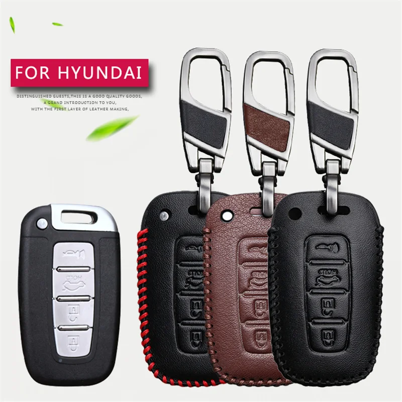 Buy Genuine Leather Car Key Fob Case Cover For Hyundai
