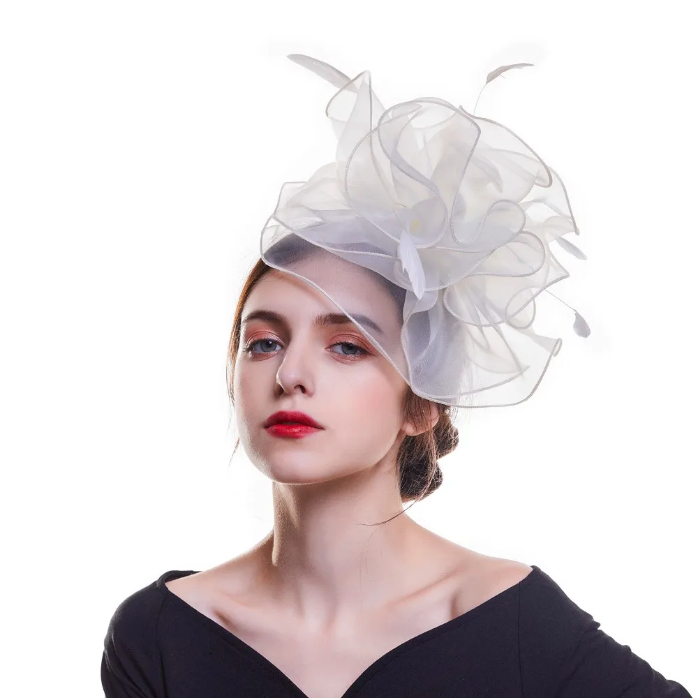 Welrog British Royal Wedding Hats For Women Fascinators Feather
