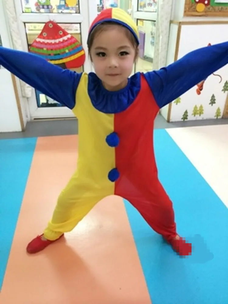  Halloween Children Kids Baby Boys Clown Cosplay Costume kindergarten Jumpsuits & Rompers+Hat+Nose P - 32851910561