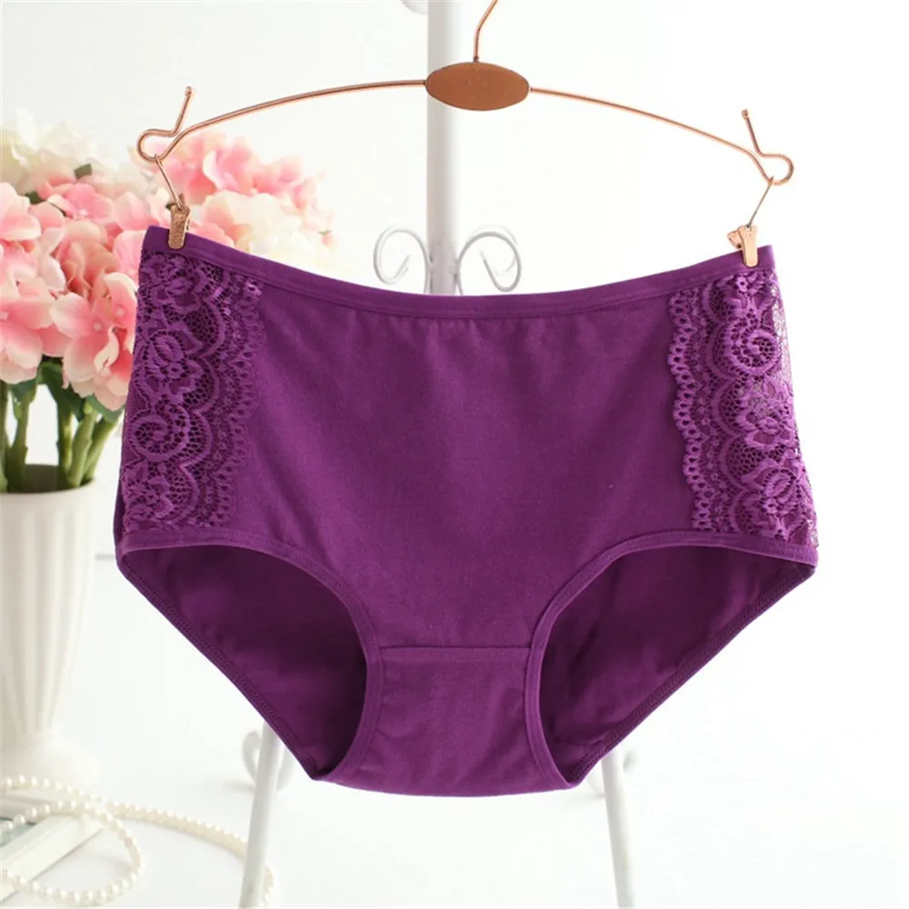 1pcs/lot Plus Size Underwear Cotton Panties Women High Quality Ladies/Girls Underpants Lace