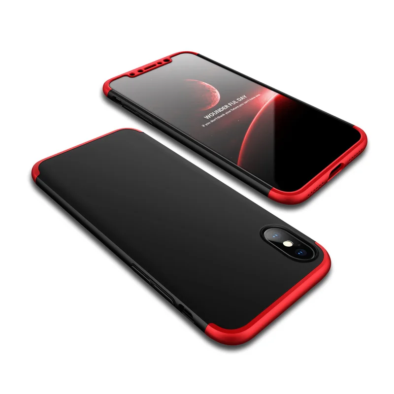 Case for iPhone X 10 XS XR XSMax Case 360 Degree Full Protection Hard PC 3 in 1 Matte Cover for iPhone5 6S 7 8 Plus Fundas Coque (9)
