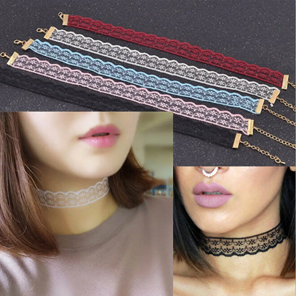 

New Elegant Bridal Lace Choker Adjustable Torques Necklace Lolita Girls Women Jewelry For Wedding